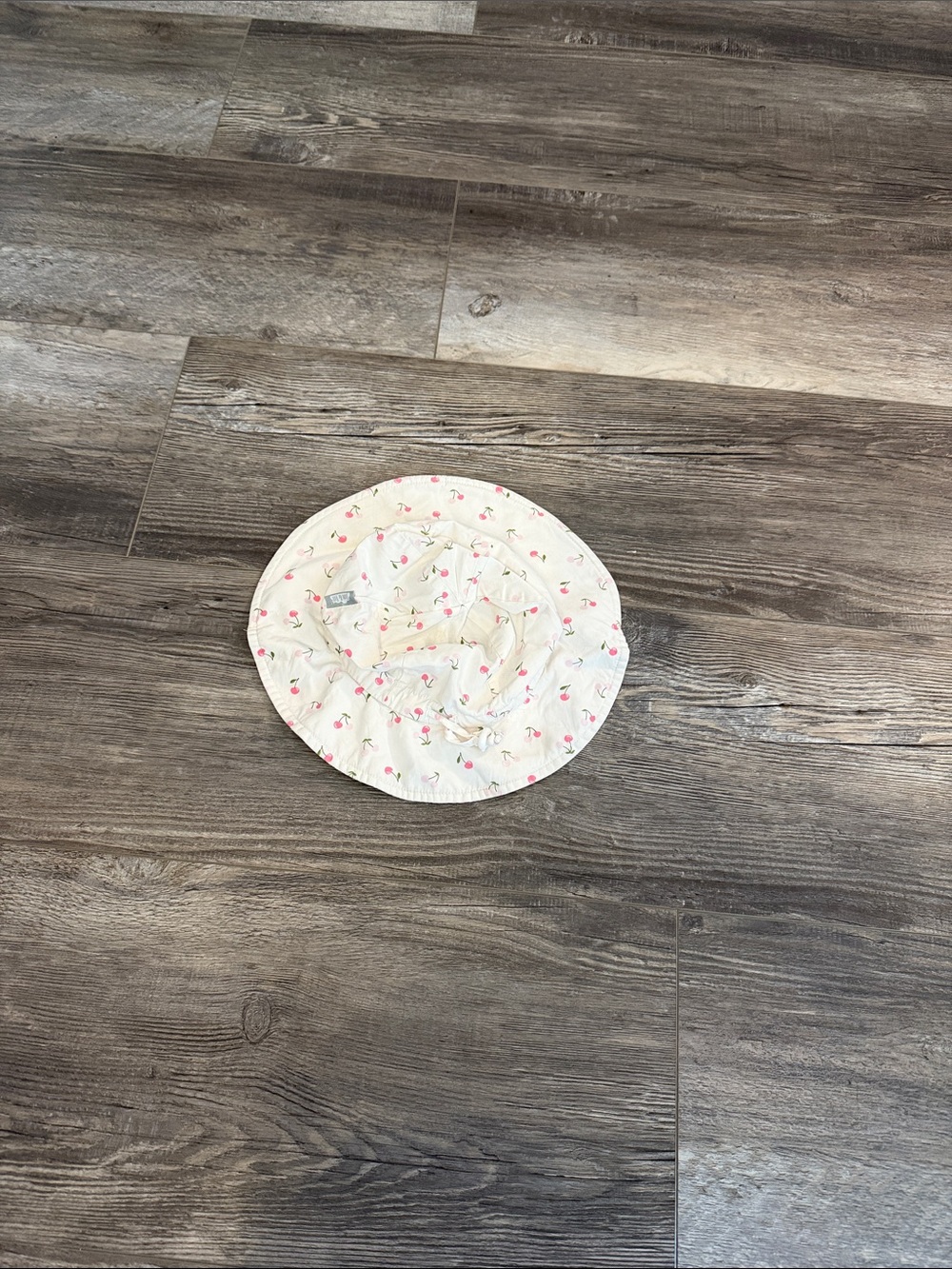 Jan & Jul Children's Cream Sun Hat with Pink Cherry‎ Print